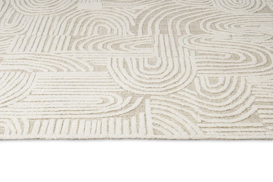 Miss Amara All Rugs Maisie Cream And Ivory Textured Tribal Rug
