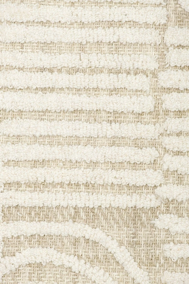 Miss Amara All Rugs Maisie Cream And Ivory Textured Tribal Rug