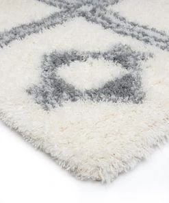 Miss Amara Makara Ivory And Grey Tribal Shag Rug All Rugs