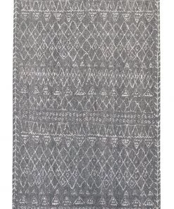 Miss Amara All Rugs Malaika Charcoal Tribal Pattern Flatweave Rug