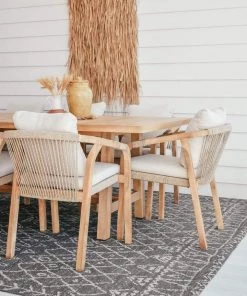 Miss Amara All Rugs Malaika Charcoal Tribal Pattern Flatweave Rug