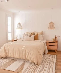 Miss Amara All Rugs Marilia White And Natural Jute Blend Tribal Print Rug