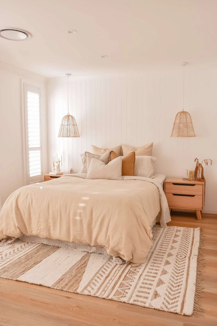 Miss Amara All Rugs Marilia White And Natural Jute Blend Tribal Print Rug