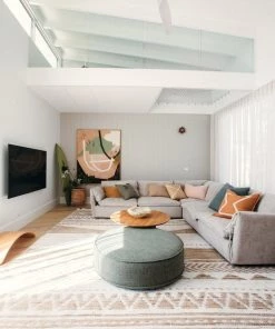 Miss Amara All Rugs Marilia White And Natural Jute Blend Tribal Print Rug