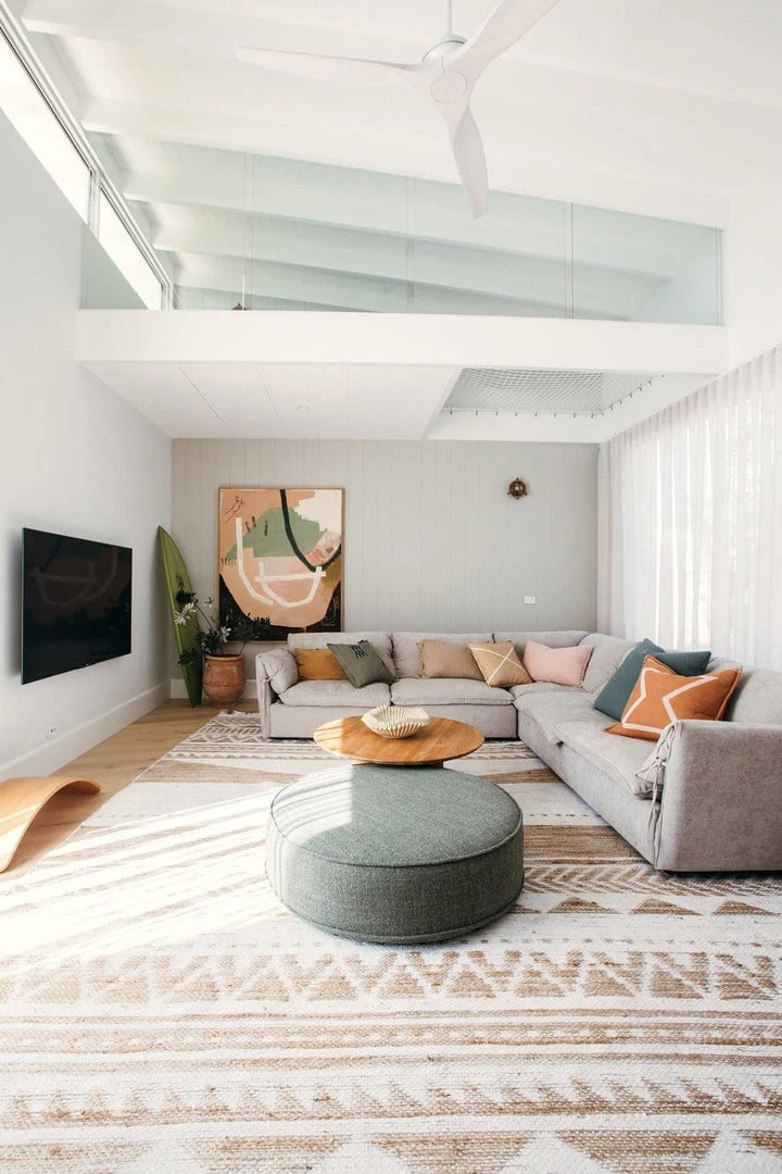 Miss Amara All Rugs Marilia White And Natural Jute Blend Tribal Print Rug