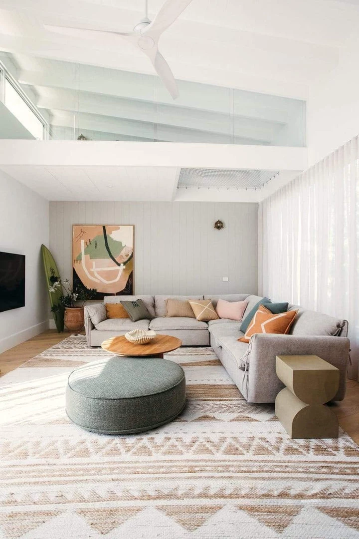 Miss Amara All Rugs Marilia White And Natural Jute Blend Tribal Print Rug