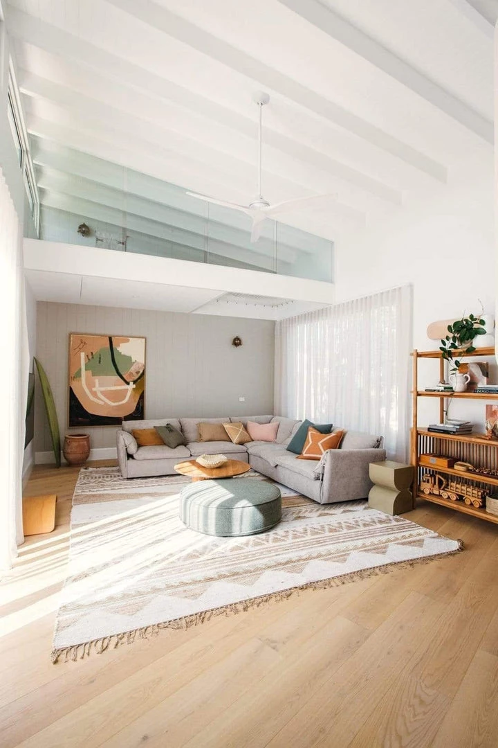 Miss Amara All Rugs Marilia White And Natural Jute Blend Tribal Print Rug