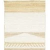 Miss Amara Marilia White And Natural Jute Blend Tribal Print Runner Rug All Rugs