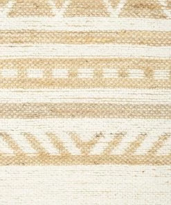 Miss Amara Marilia White And Natural Jute Blend Tribal Print Runner Rug All Rugs