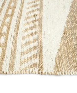 Miss Amara All Rugs Marilia White And Natural Jute Blend Tribal Print Rug