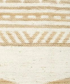 Miss Amara All Rugs Marilia White And Natural Jute Blend Tribal Print Rug