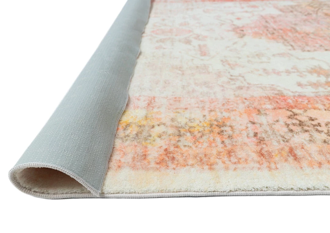 Miss Amara Marissa Orange Peach And Cream Medallion Washable Runner Rug All Rugs