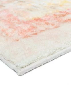 Miss Amara Marissa Orange Peach And Cream Medallion Washable Rug