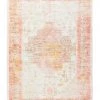 Miss Amara Marissa Orange Peach And Cream Medallion Washable Rug