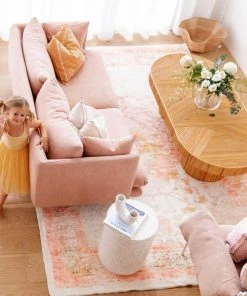 Miss Amara Marissa Orange Peach And Cream Medallion Washable Rug