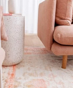 Miss Amara Marissa Orange Peach And Cream Medallion Washable Rug