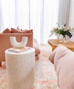 Miss Amara Marissa Orange Peach And Cream Medallion Washable Rug