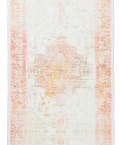 Miss Amara Marissa Orange Peach And Cream Medallion Washable Runner Rug All Rugs