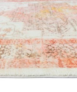 Miss Amara Marissa Orange Peach And Cream Medallion Washable Runner Rug All Rugs