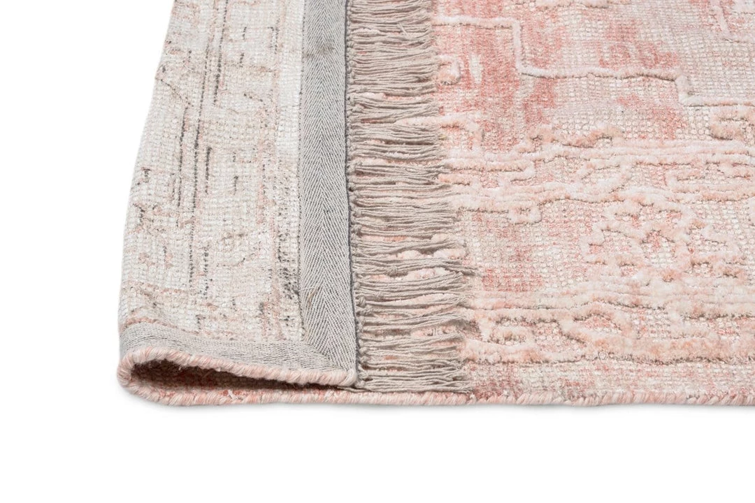 Miss Amara All Rugs Marloe Pink Peach And Beige Floral Distressed Rug