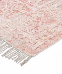 Miss Amara All Rugs Marloe Pink Peach And Beige Floral Distressed Rug