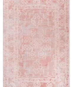 Miss Amara All Rugs Marloe Pink Peach And Beige Floral Distressed Rug