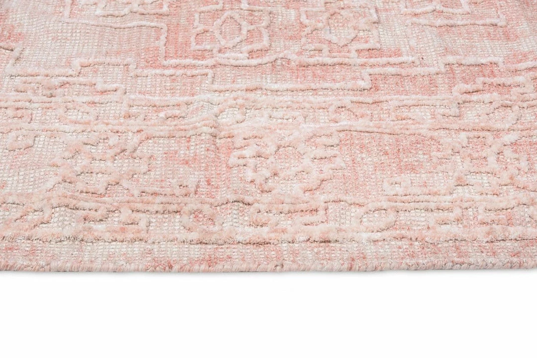 Miss Amara All Rugs Marloe Pink Peach And Beige Floral Distressed Rug