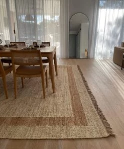 Miss Amara Marnie Natural And Bleached Bordered Jute Rug