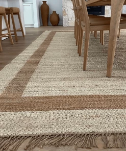 Miss Amara Marnie Natural And Bleached Bordered Jute Rug