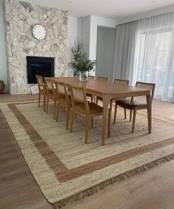 Miss Amara Marnie Natural And Bleached Bordered Jute Rug