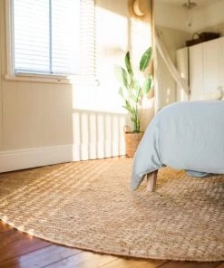 Miss Amara Massika Diamond Pattern Braided Round Jute Rug