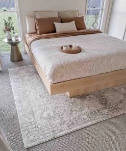 Miss Amara Maxime Grey And Ivory Distressed Floral Rug All Rugs