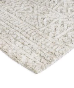 Miss Amara Melia Grey And Ivory Tribal Textured Runner Rug