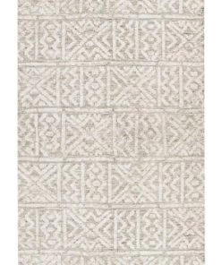 Miss Amara Melia Grey And Ivory Tribal Textured Runner Rug