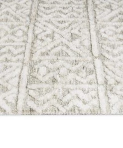 Miss Amara Melia Grey And Ivory Tribal Textured Runner Rug