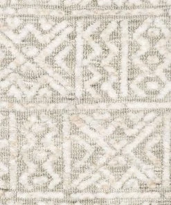 Miss Amara Melia Grey And Ivory Tribal Textured Runner Rug