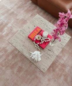 Miss Amara Melinda Blush Peach Geometric Viscose Rug