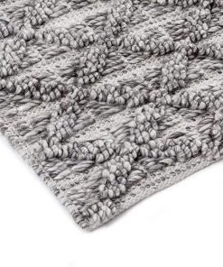Miss Amara Mia Grey Leaflets Wool Blend Rug All Rugs
