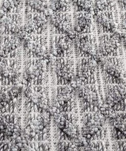 Miss Amara Mia Grey Leaflets Wool Blend Rug All Rugs