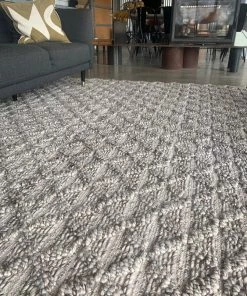 Miss Amara Mia Grey Leaflets Wool Blend Rug All Rugs