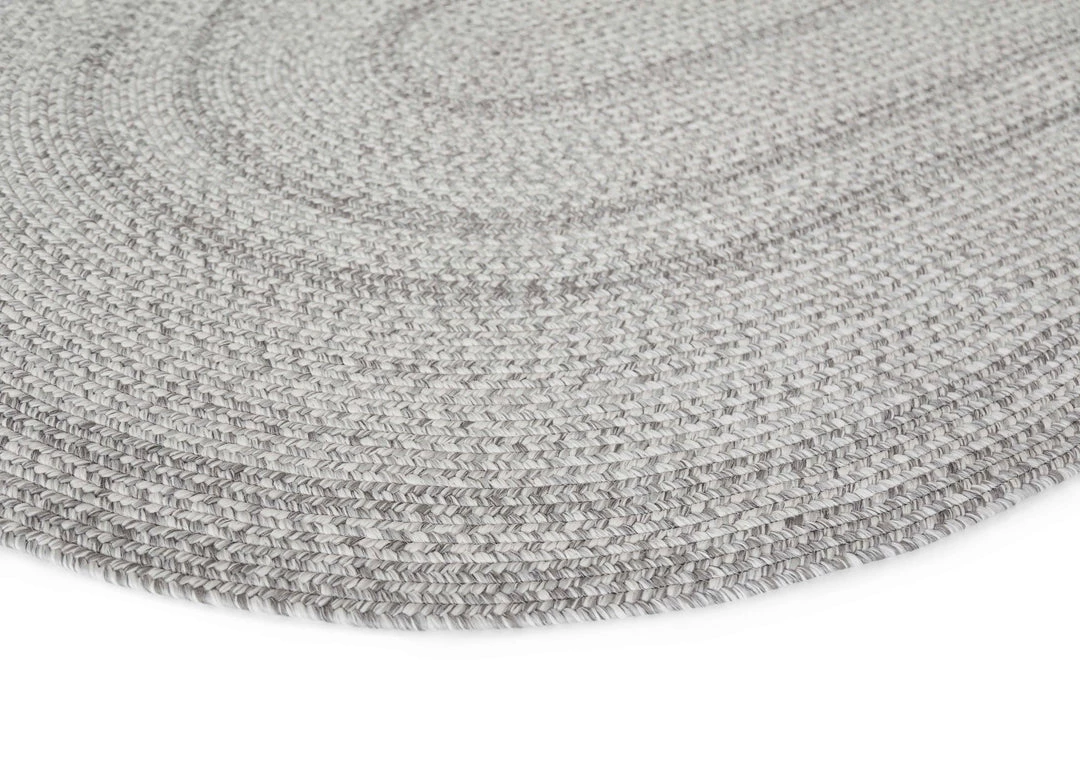 Miss Amara All Rugs Mika Grey Braided Flatweave Indoor Outdoor Oval Rug