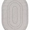 Miss Amara All Rugs Mika Grey Braided Flatweave Indoor Outdoor Oval Rug