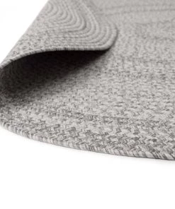 Miss Amara All Rugs Mika Grey Braided Flatweave Indoor Outdoor Round Rug