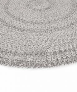 Miss Amara All Rugs Mika Grey Braided Flatweave Indoor Outdoor Round Rug
