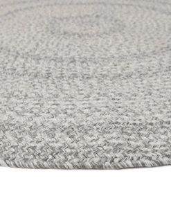 Miss Amara All Rugs Mika Grey Braided Flatweave Indoor Outdoor Round Rug