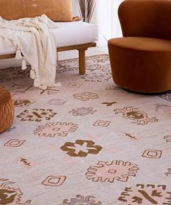 Miss Amara Mimi Peach And Beige Tribal Rug All Rugs