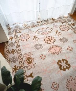 Miss Amara Mimi Peach And Beige Tribal Rug All Rugs