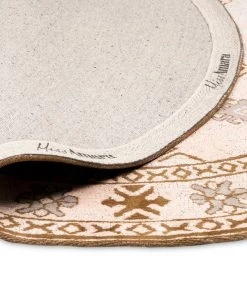 Miss Amara Mimi Peach And Beige Tribal Round Rug