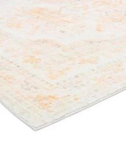 Miss Amara Mina Orange And Cream Transitional Washable Runner Rug All Rugs
