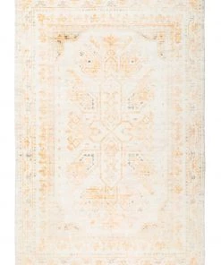 Miss Amara Mina Orange And Cream Transitional Washable Rug All Rugs